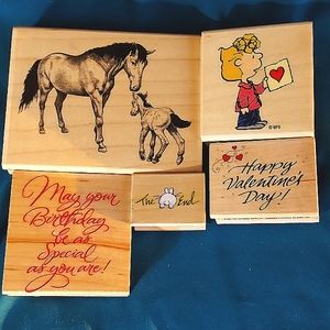 SET OF 5 RUBBER STAMPS